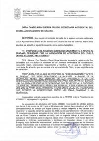 Certificación del Ayuntamiento de Gáldar